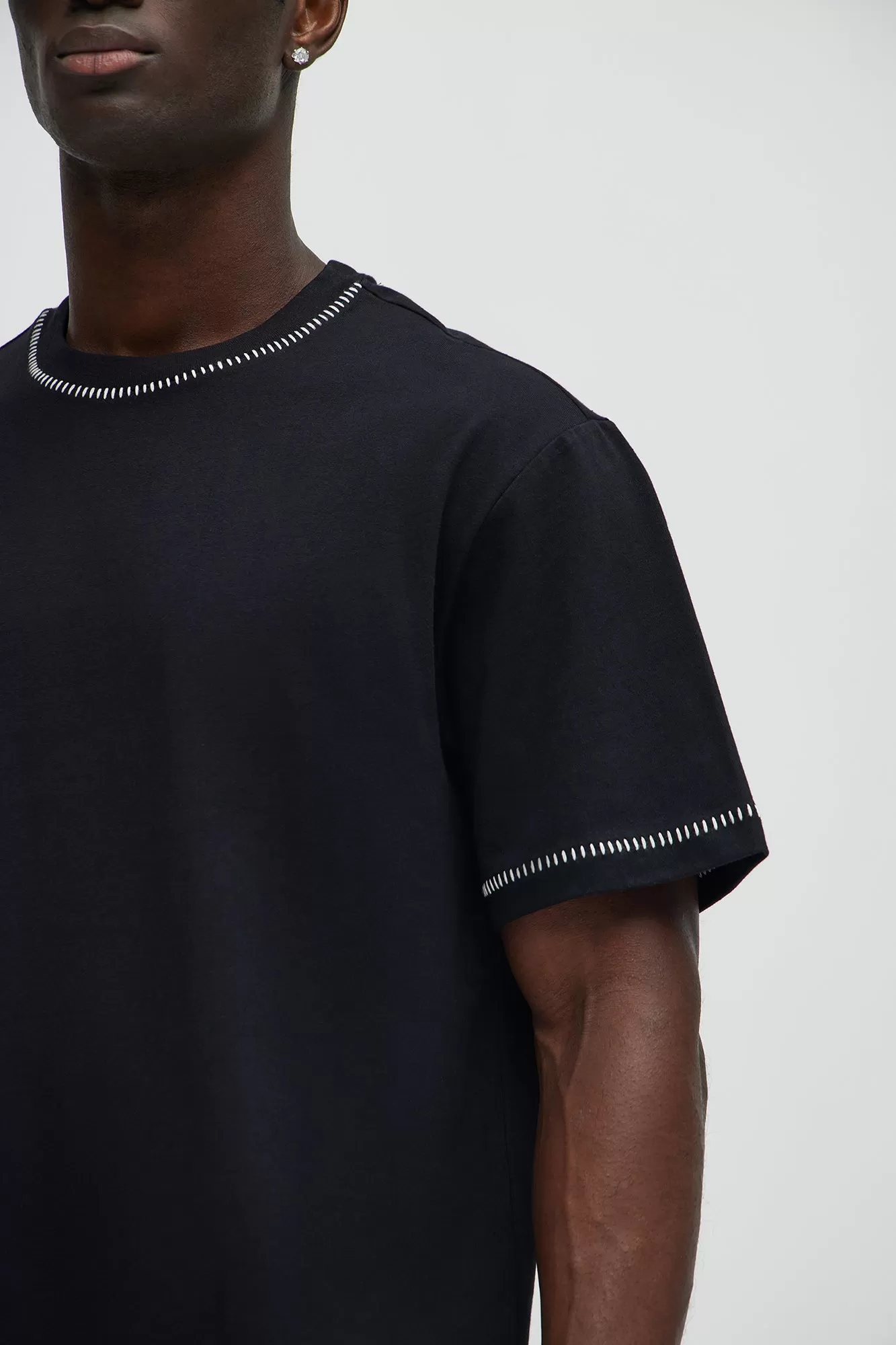 Jacob Stitch Relaxed Tee - Black