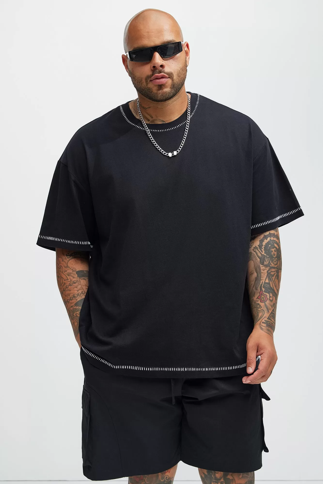 Jacob Stitch Relaxed Tee - Black