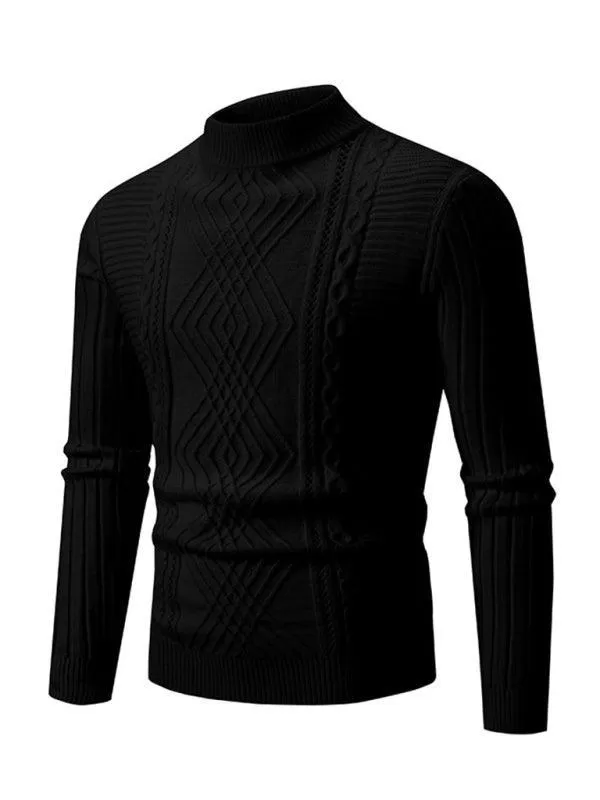 Jacquard Knitted Cashmere Men Pullover Sweater