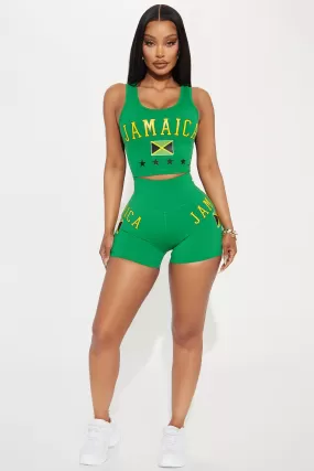 Jamaica Vibes Active Short - Kelly Green