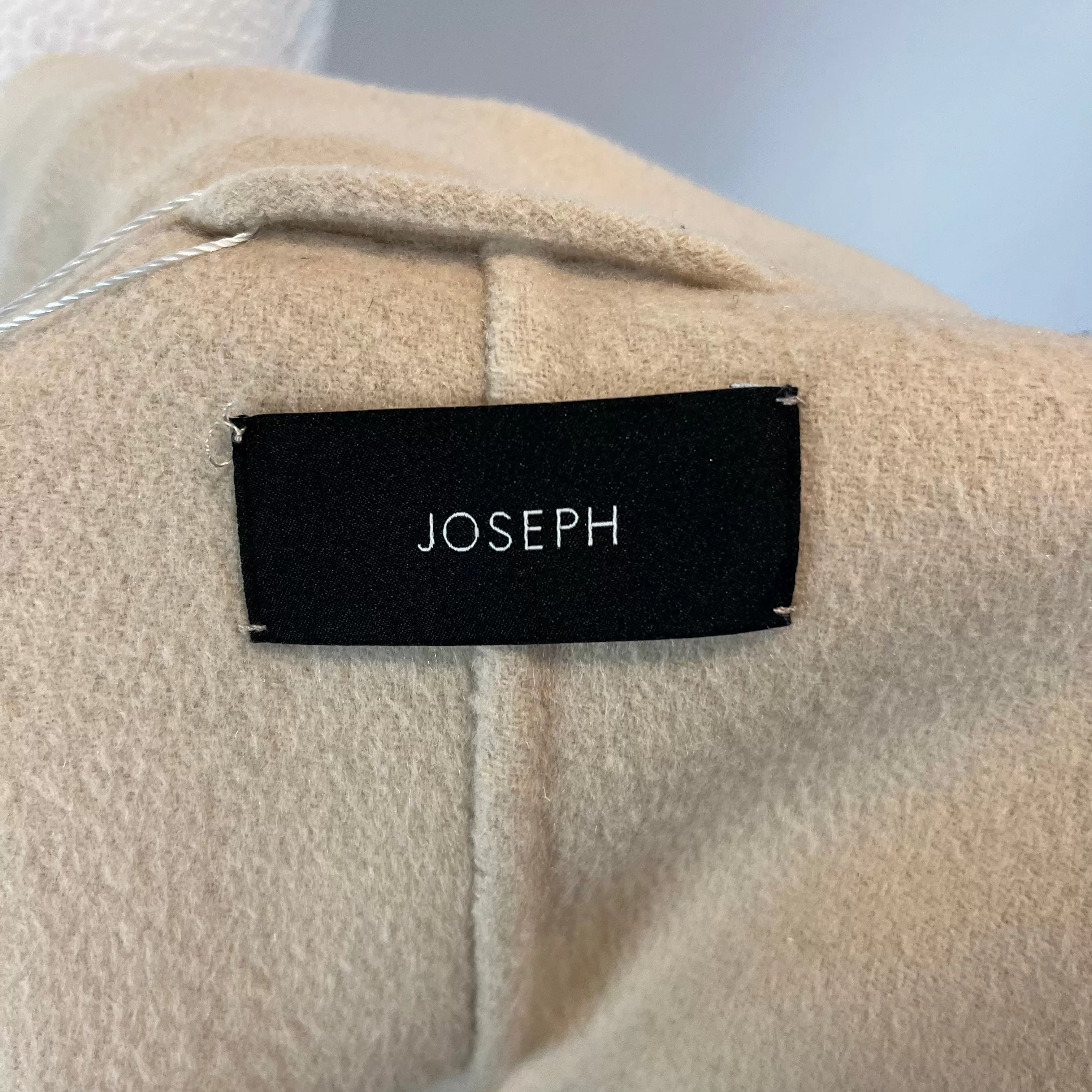 Joseph 855 Cream Double Faced Cashmere Cenda Belted Coat M