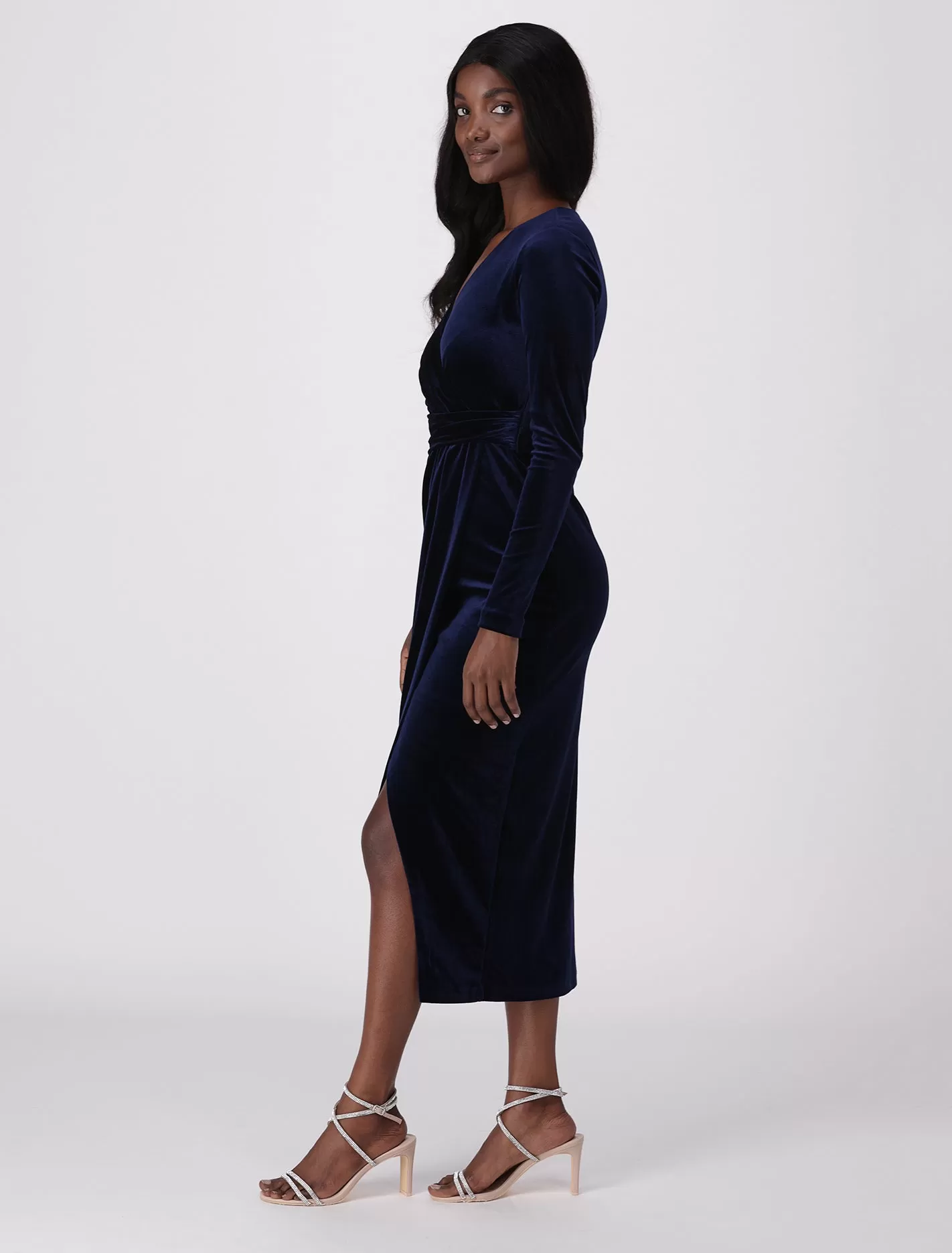 Julianne Wrap Velvet Midi Dress