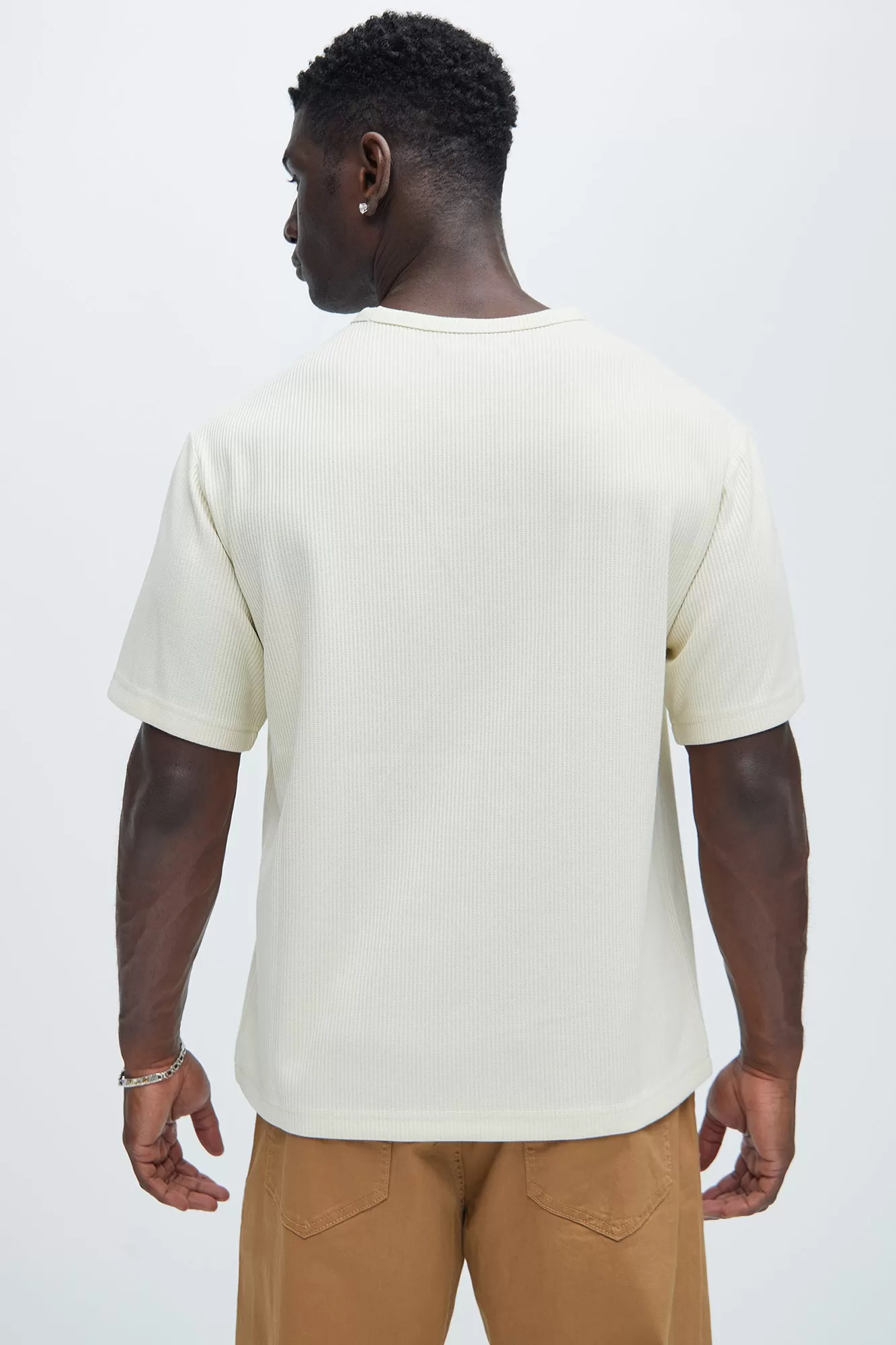 Kalel Textured Relaxed Short Sleeve Tee - Off White