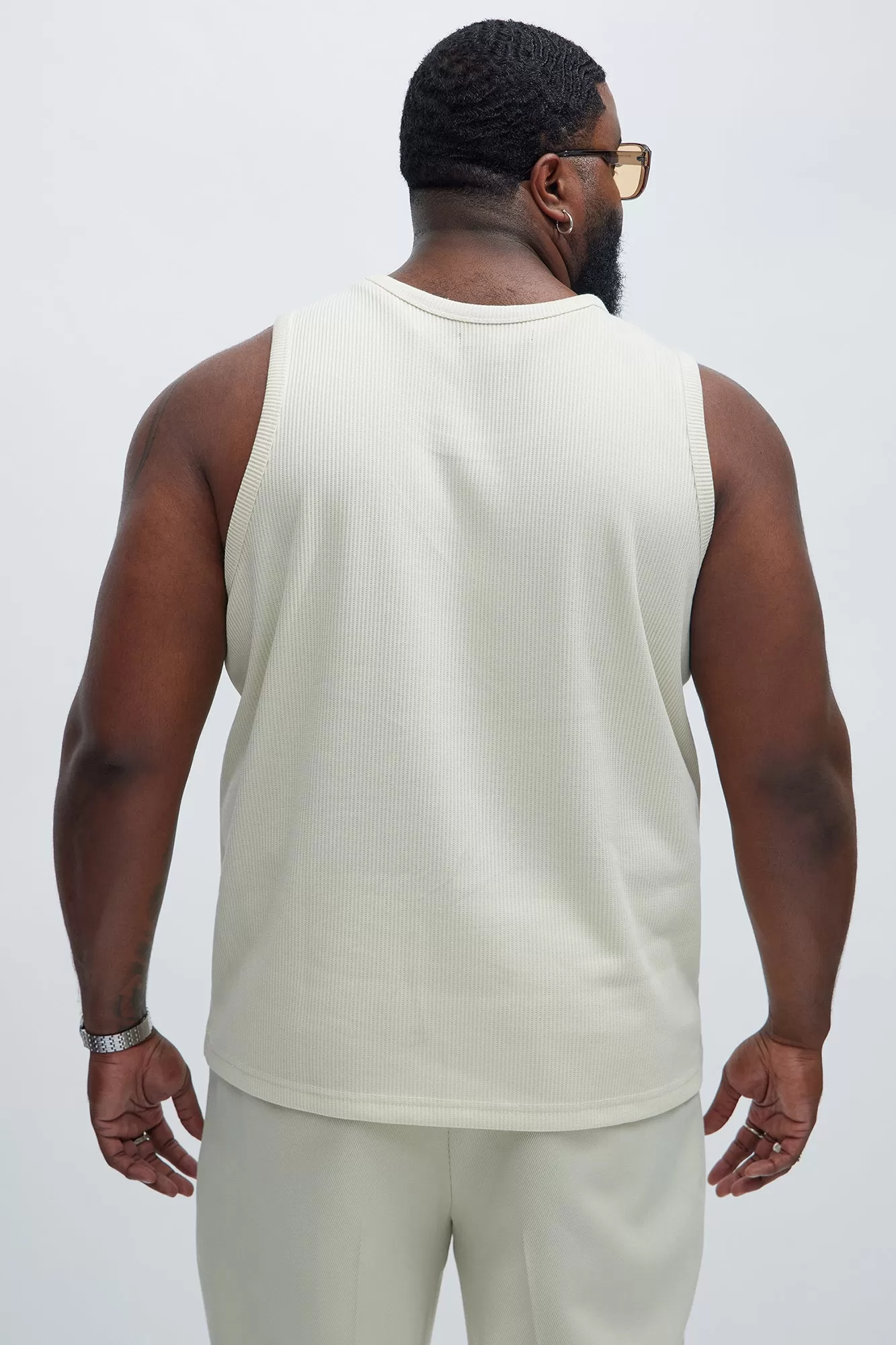 Kalel Textured Tank Top - Off White