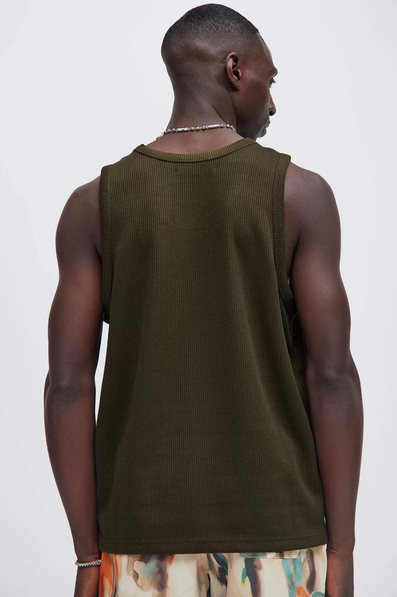 Kalel Textured Tank Top - Olive