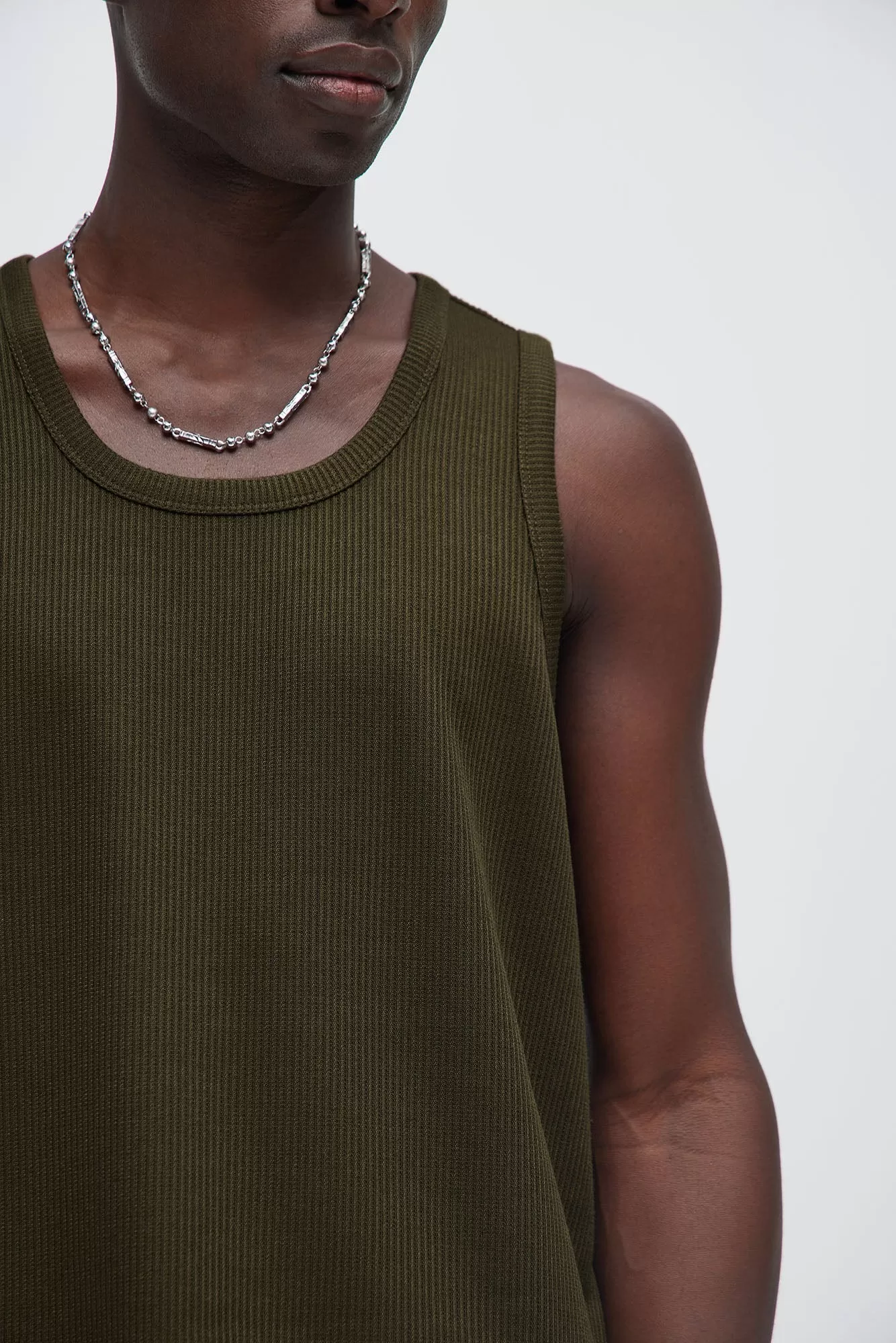 Kalel Textured Tank Top - Olive