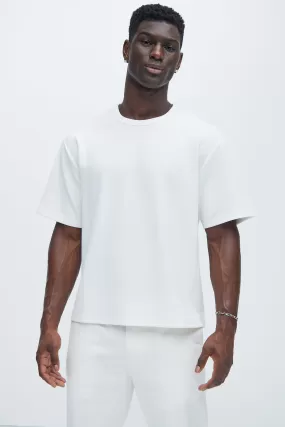 Kamryn Textured Relaxed Short Sleeve Tee - Off White