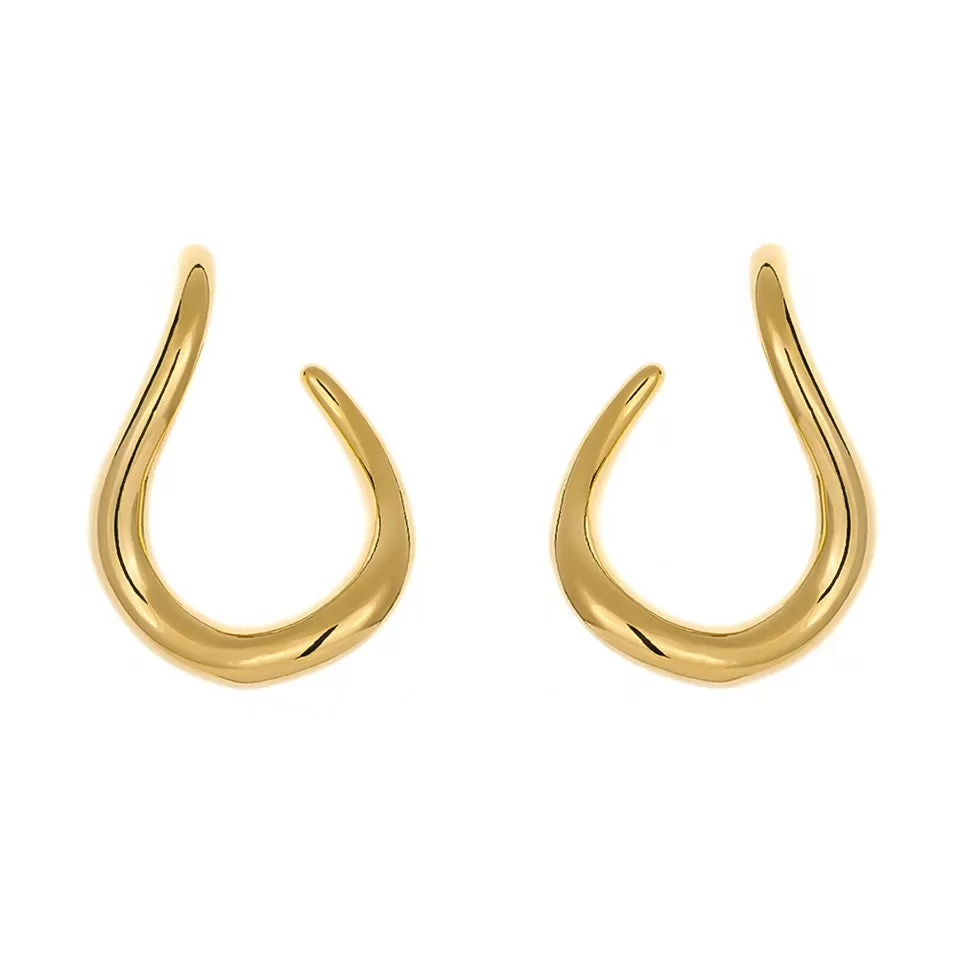 Korean Irregular Gold Plated Hoop Style