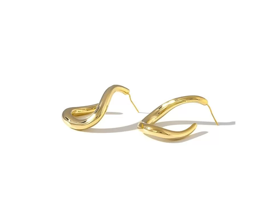 Korean Irregular Gold Plated Hoop Style