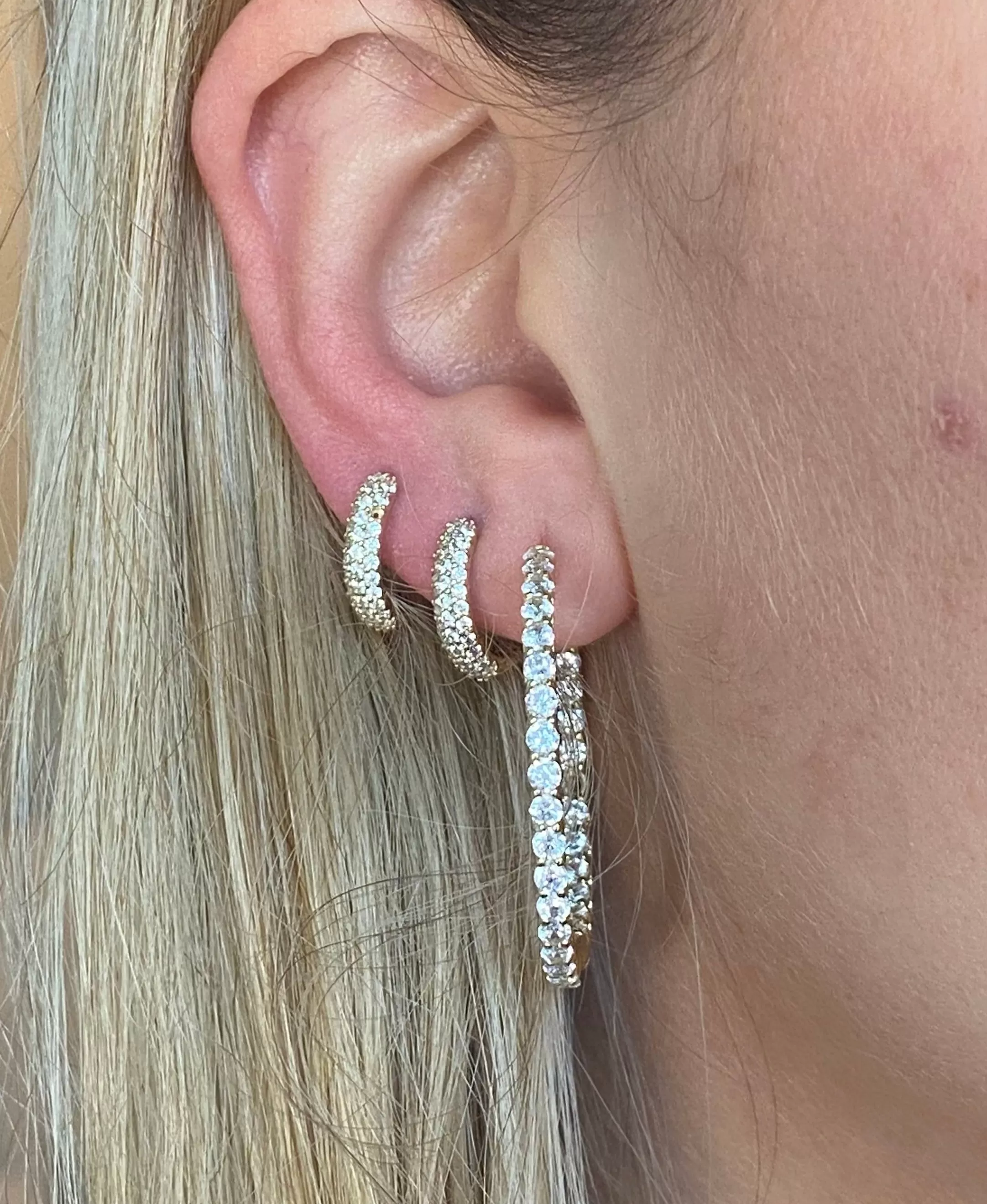 Large CZ Hoops