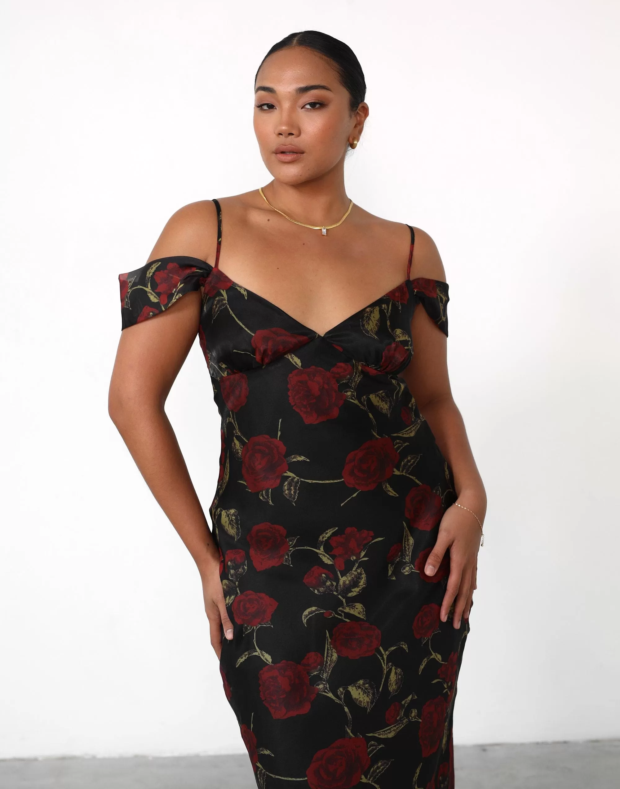 Lily Maxi Dress (Black Floral)