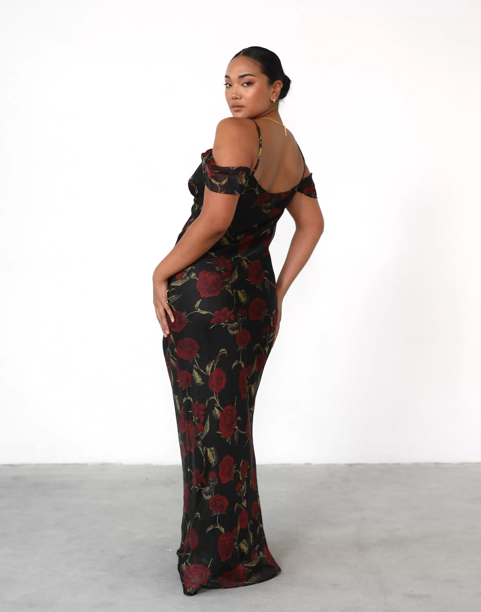 Lily Maxi Dress (Black Floral)