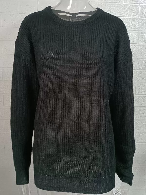 Loose Round Neck Men Pullover Sweater