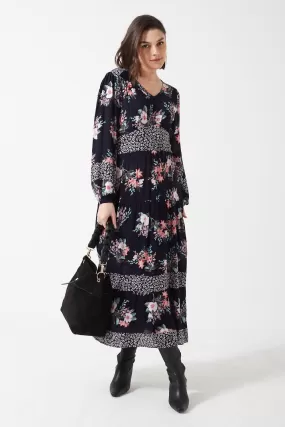 Marc Angelo Long Sleeved Floral Dress