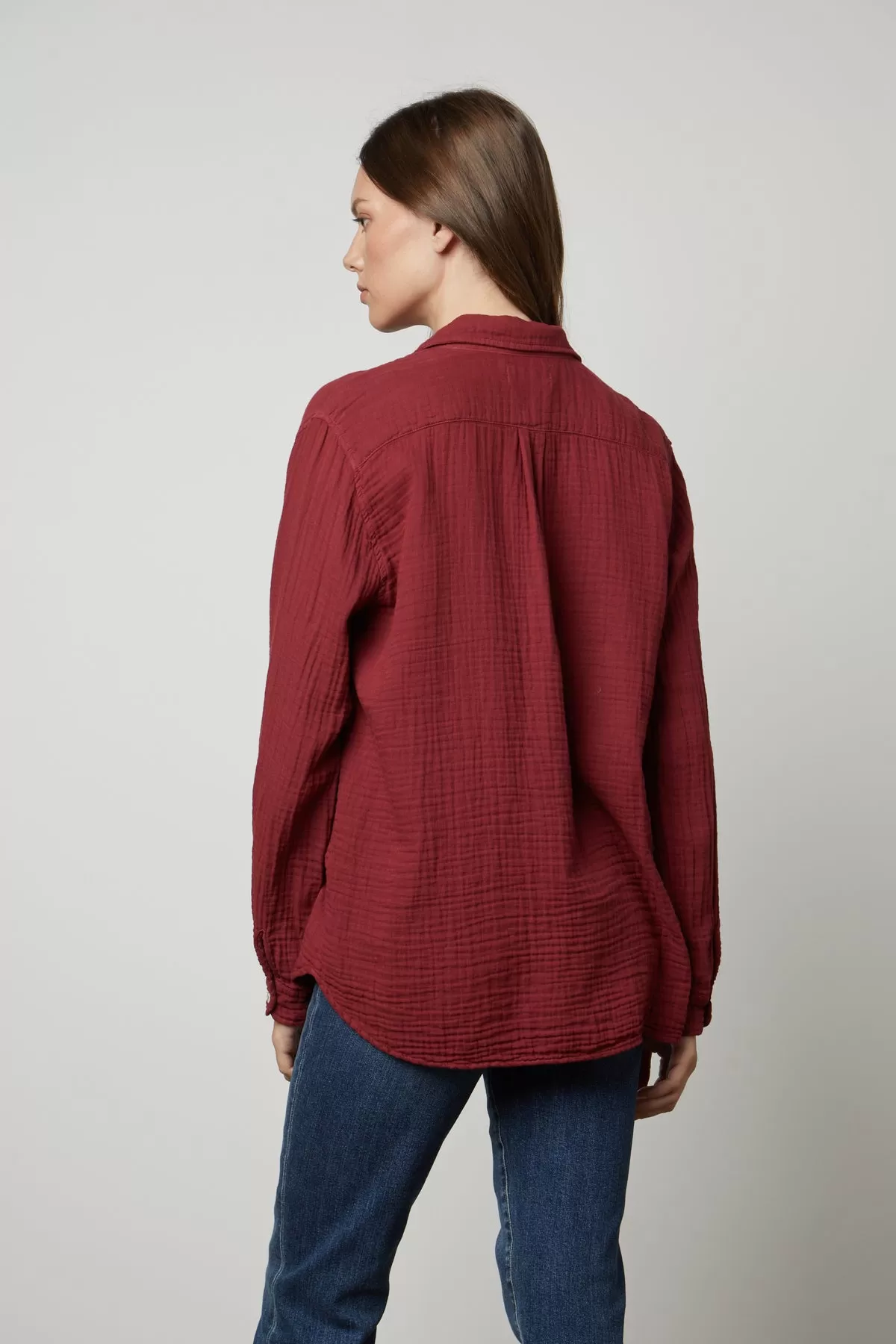 MARGO COTTON GAUZE BUTTON-UP SHIRT