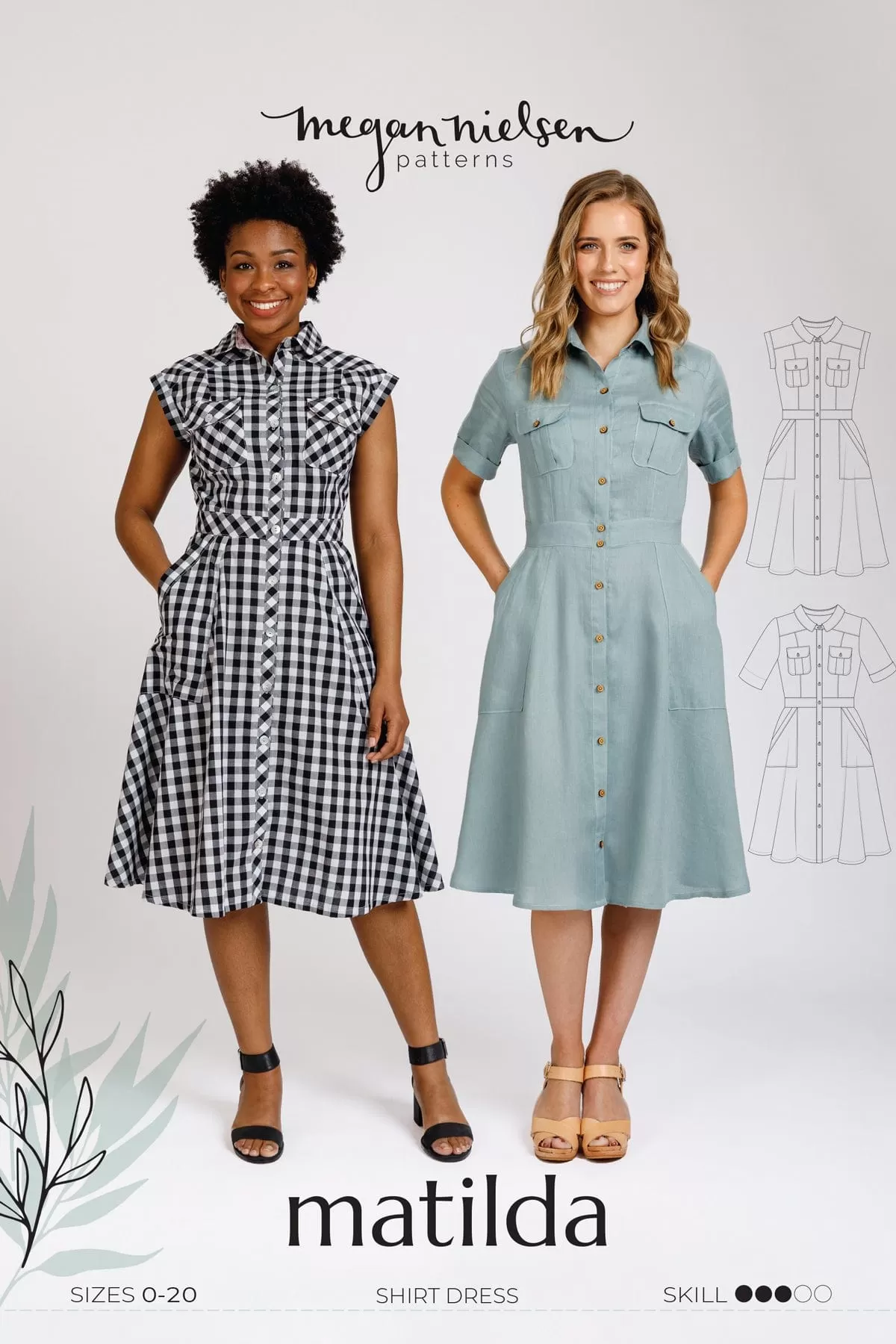 Matilda Shirt Dress - Sizes 0-20 - Megan Nielsen