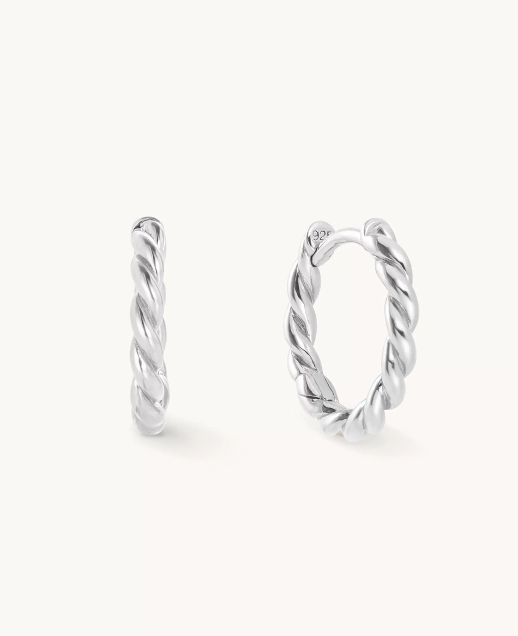 Medium Twist Hoops Silver