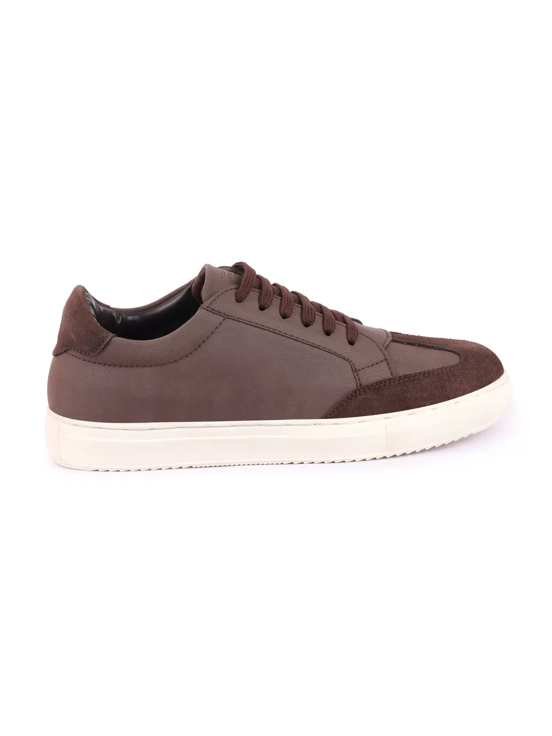 Men Brown Lace-Up Low Top Classic Sneakers Casual Shoes