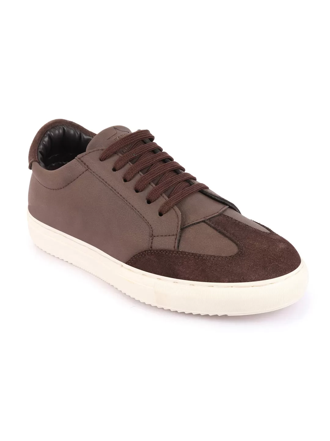 Men Brown Lace-Up Low Top Classic Sneakers Casual Shoes