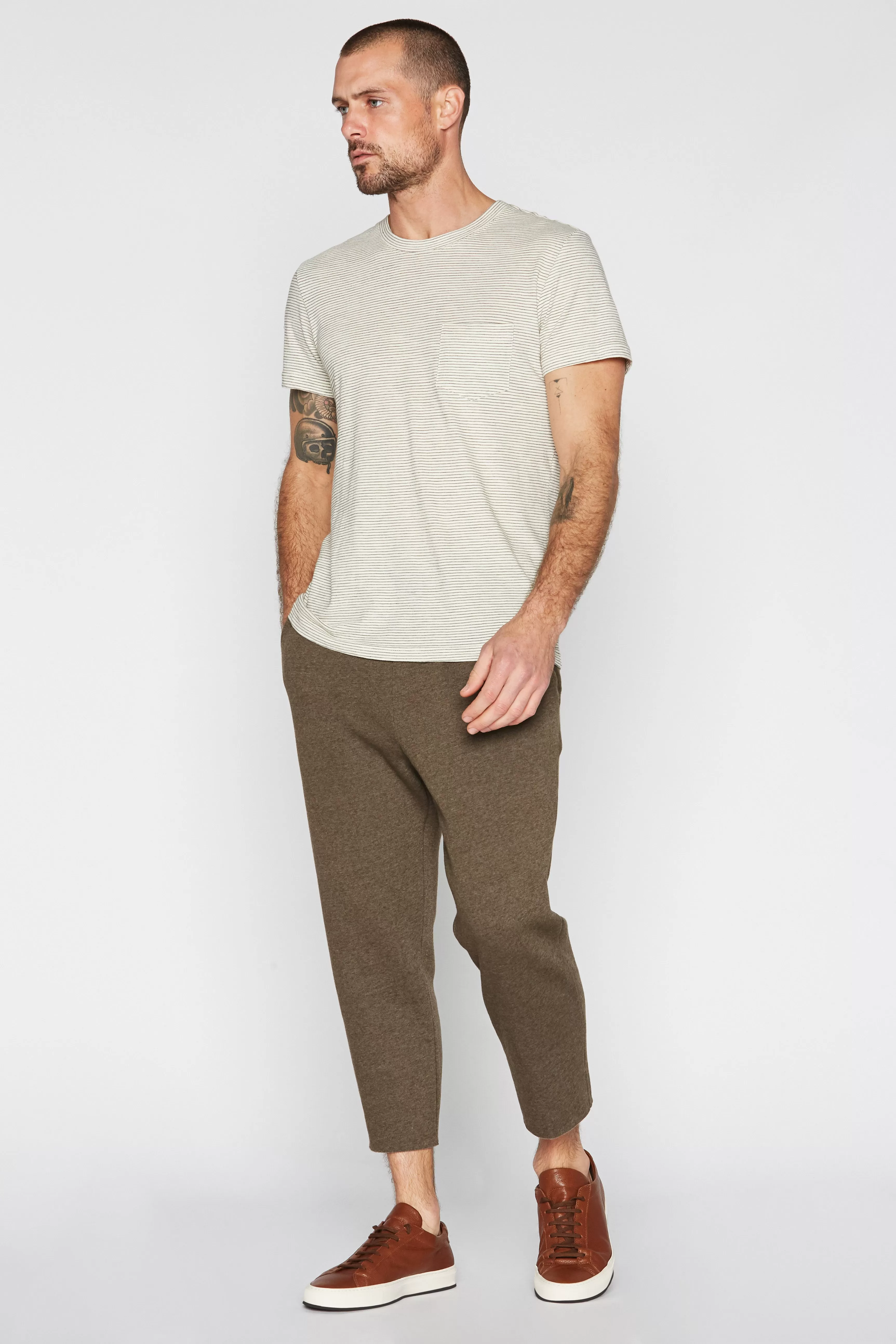 Men's French Terry Cut Off Raw Hem Sweatpant