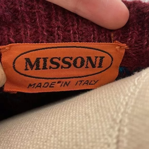 Missoni VintageWine Blue Plaid 80’s Cardigan