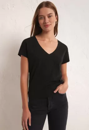 Modern V-Neck Tee-Black