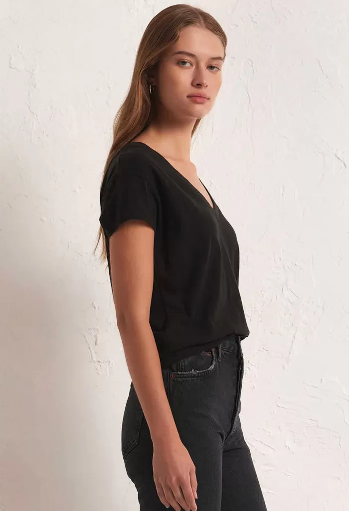 Modern V-Neck Tee-Black