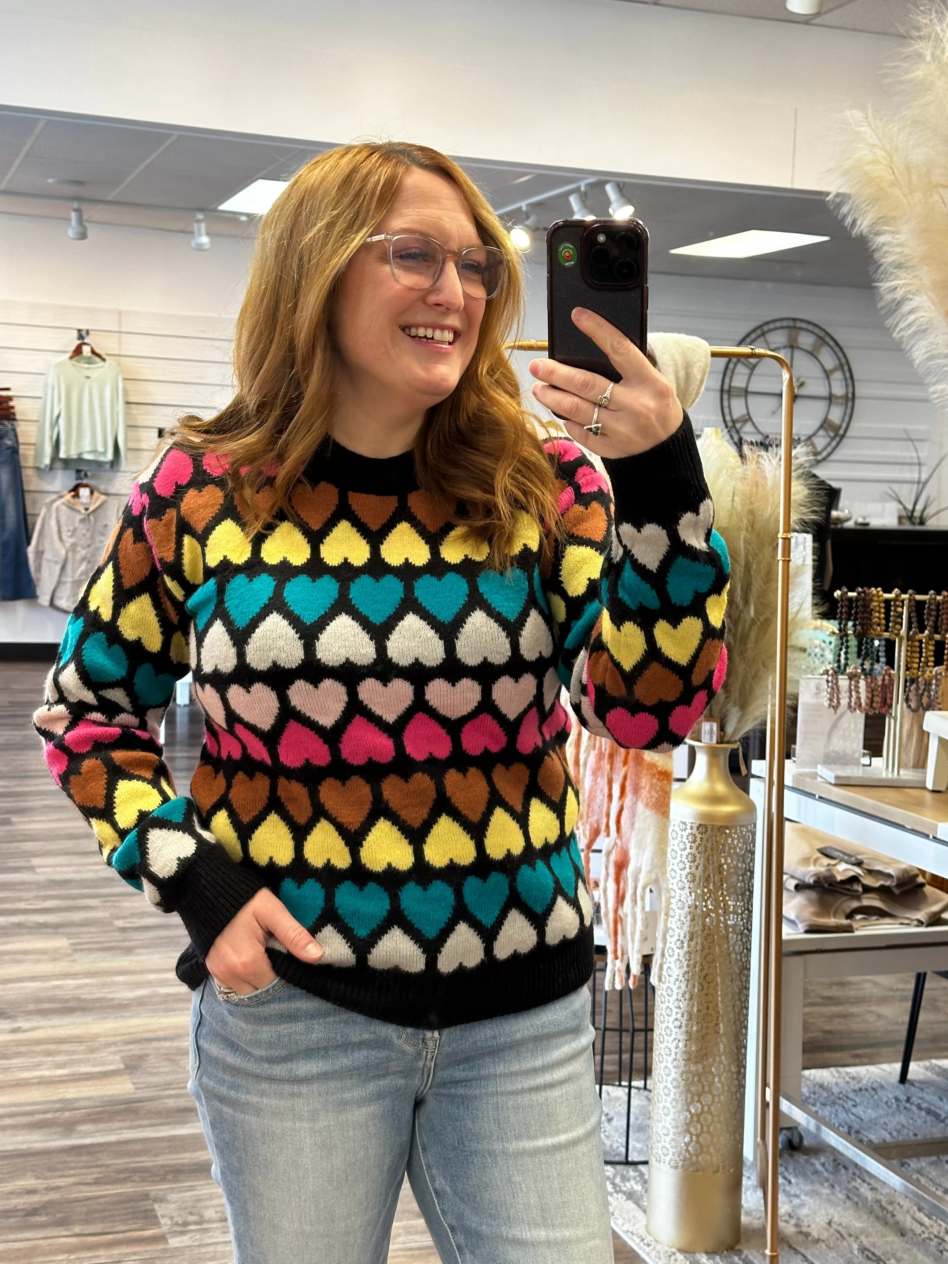 Multi-Color Heart Sweater