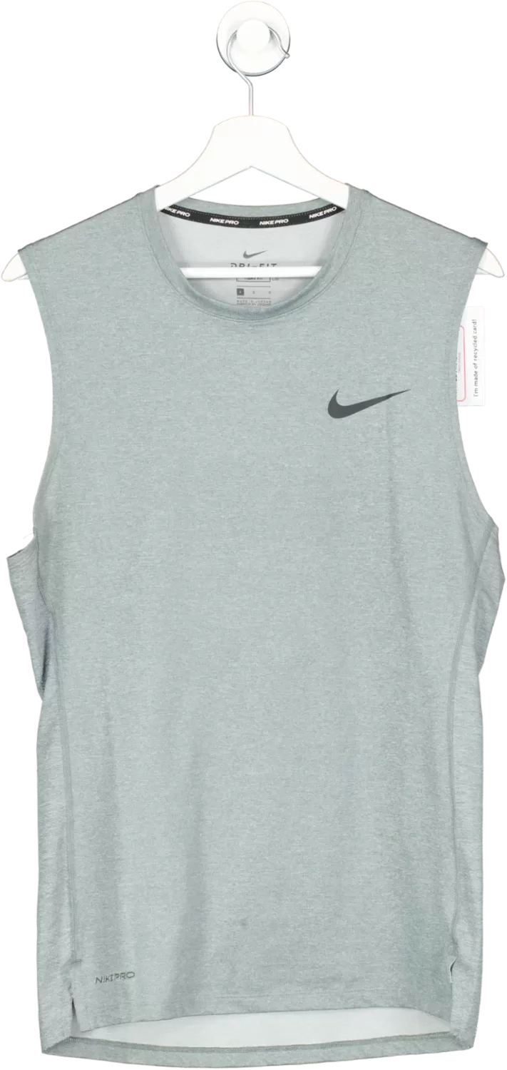 Nike Grey Dri Fit Tight Fit Logo Vest UK L