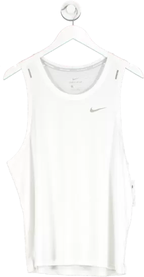 Nike White Dri-fit Running Tank Top UK L