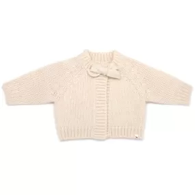 oh baby! Scandi Bow Knit Cardigan - Heather Cream