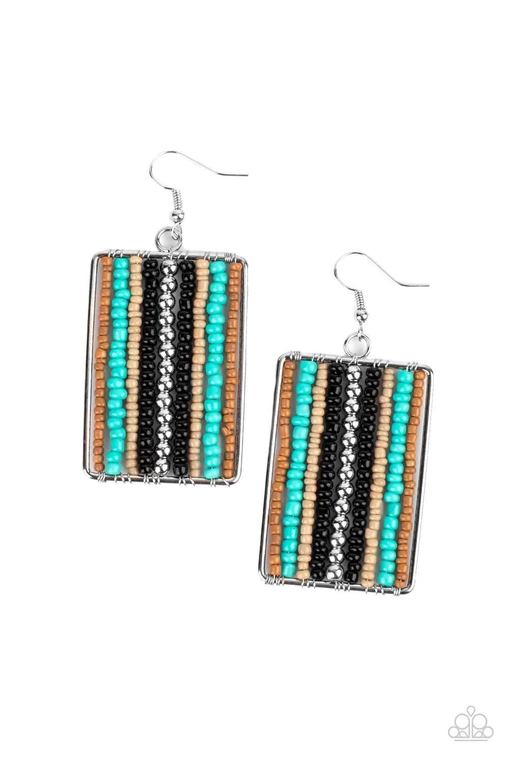 Paparazzi Beadwork Wonder - Black Seed Beads Earring