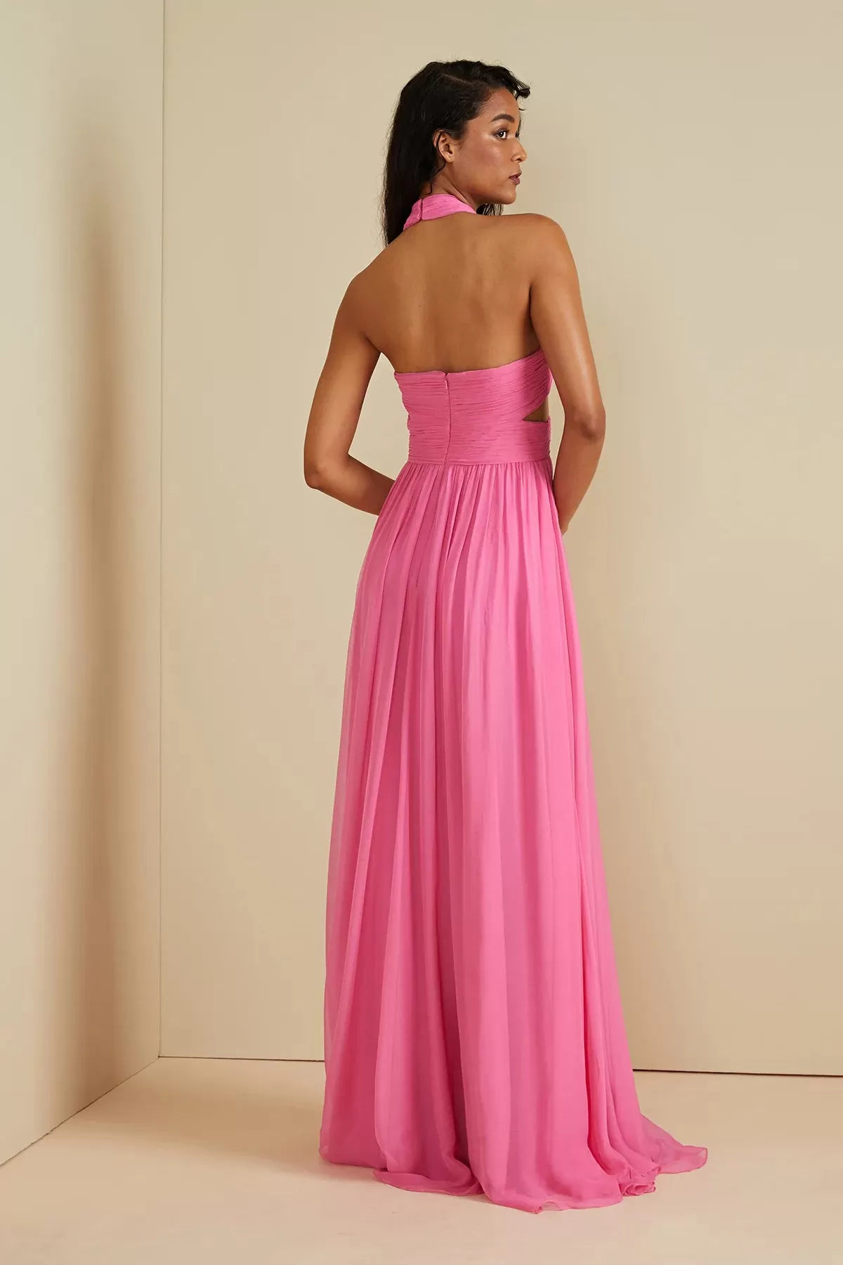 Paula Criss Cross Halter Gown