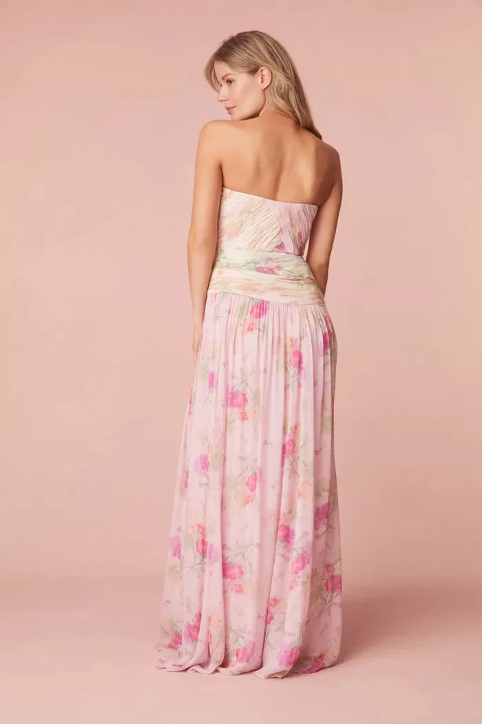 Pintil Strapless Floral Gown