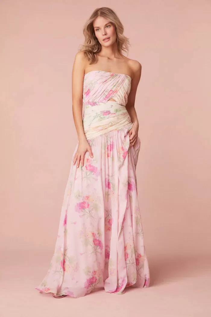 Pintil Strapless Floral Gown