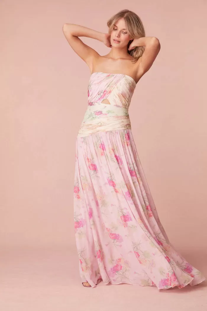 Pintil Strapless Floral Gown