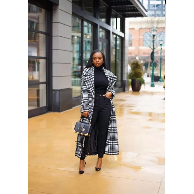 Plaid Thick Long Jacket