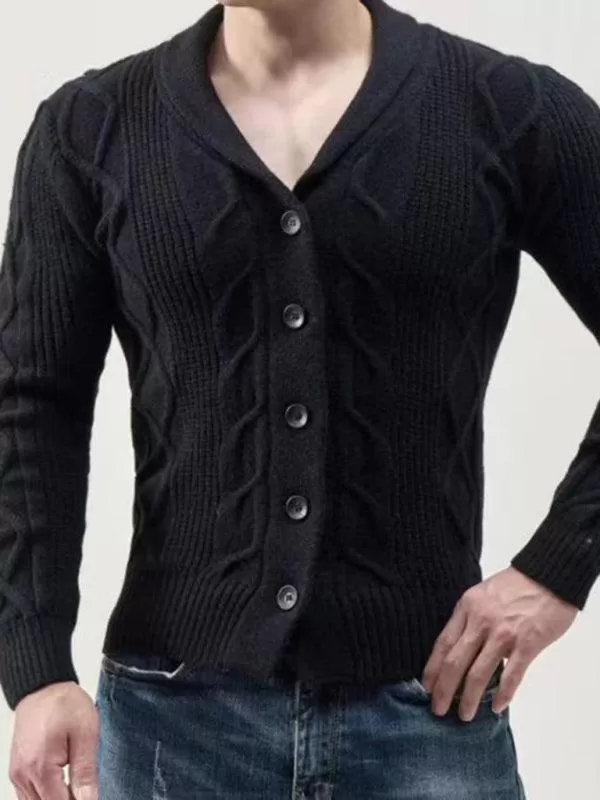 Plus Size Men Cardigan Sweater