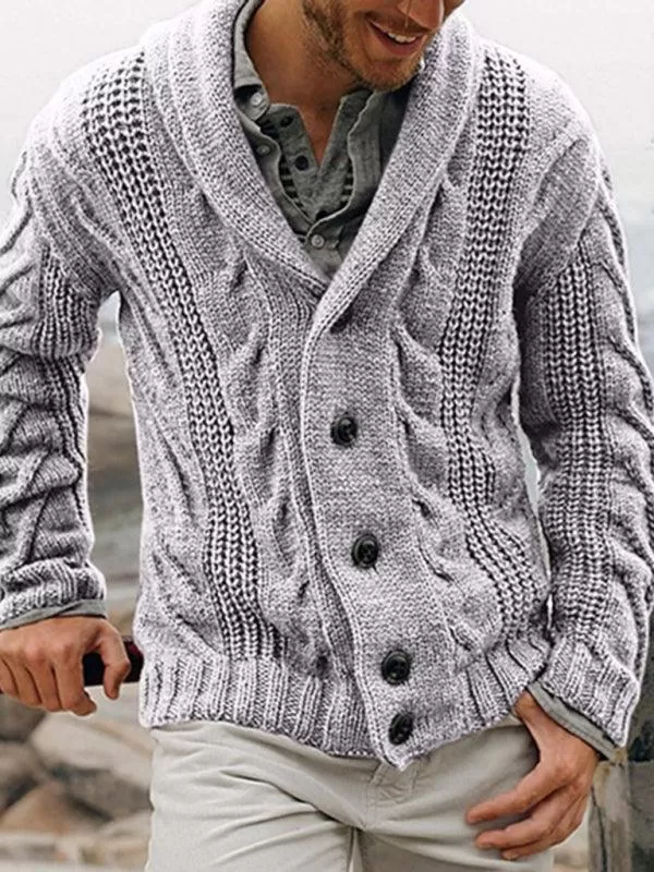 Plus Size Men Cardigan Sweater