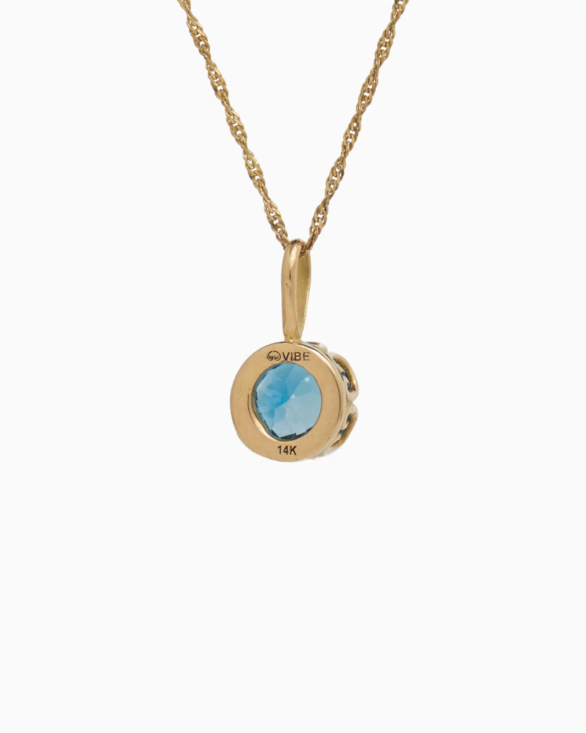 Princess Petroglyph Stone Pendant - London Blue Topaz