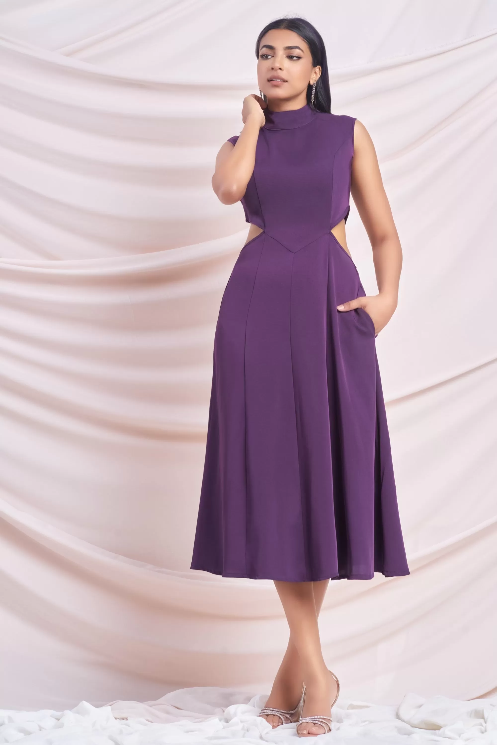 Purple Cut-Out Dress