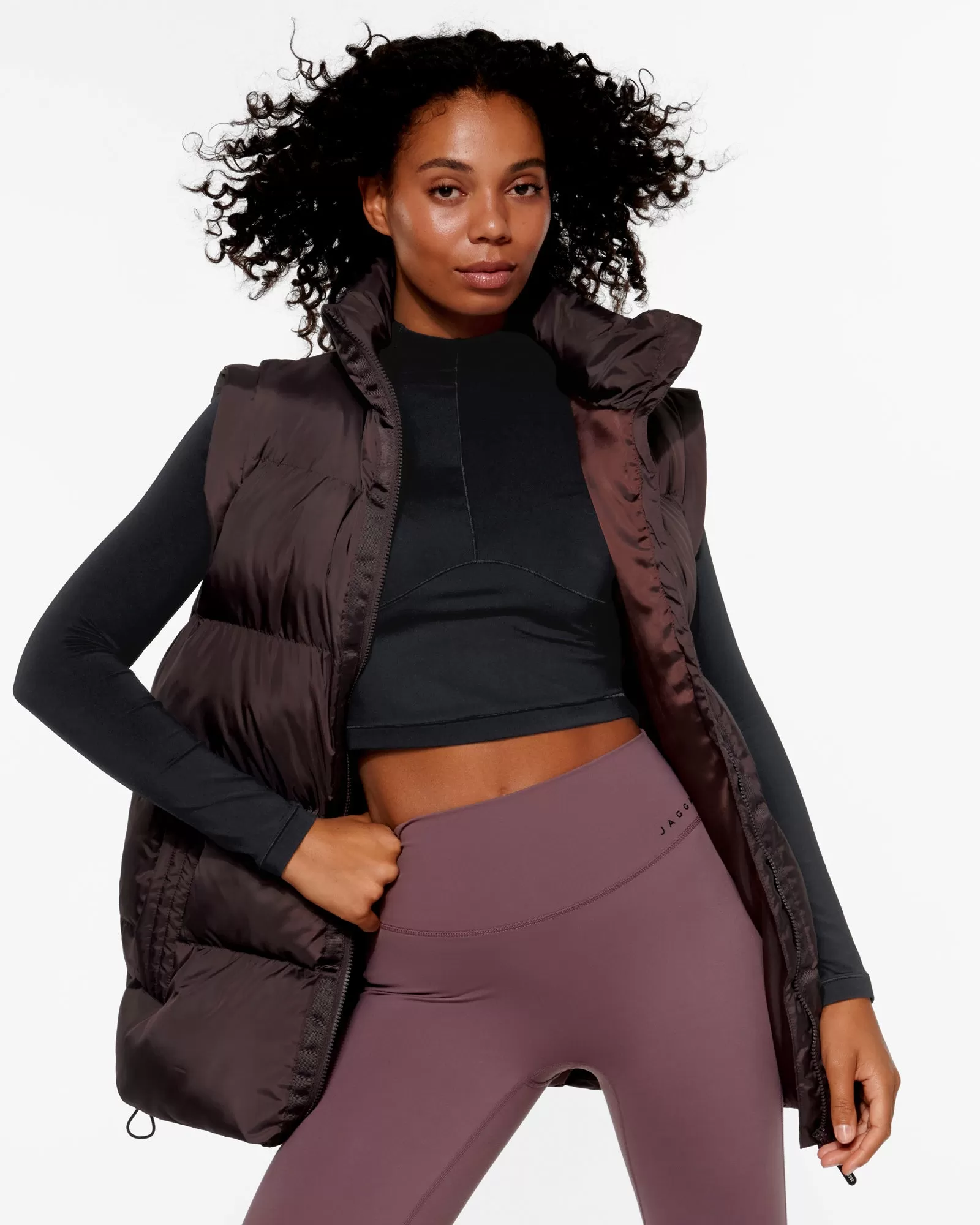 REFLECT PUFFER VEST  RAISIN