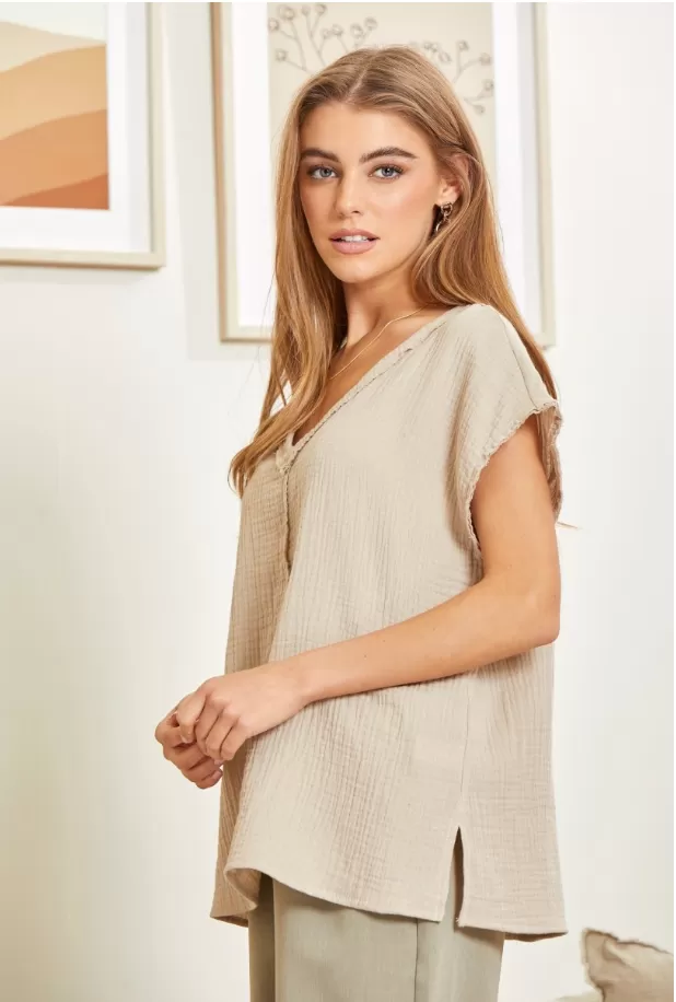 Run With You Top - Taupe