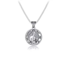 Saint Jude Pray For Us Necklace Silver Saint Jude Chain Religious Christian Gift