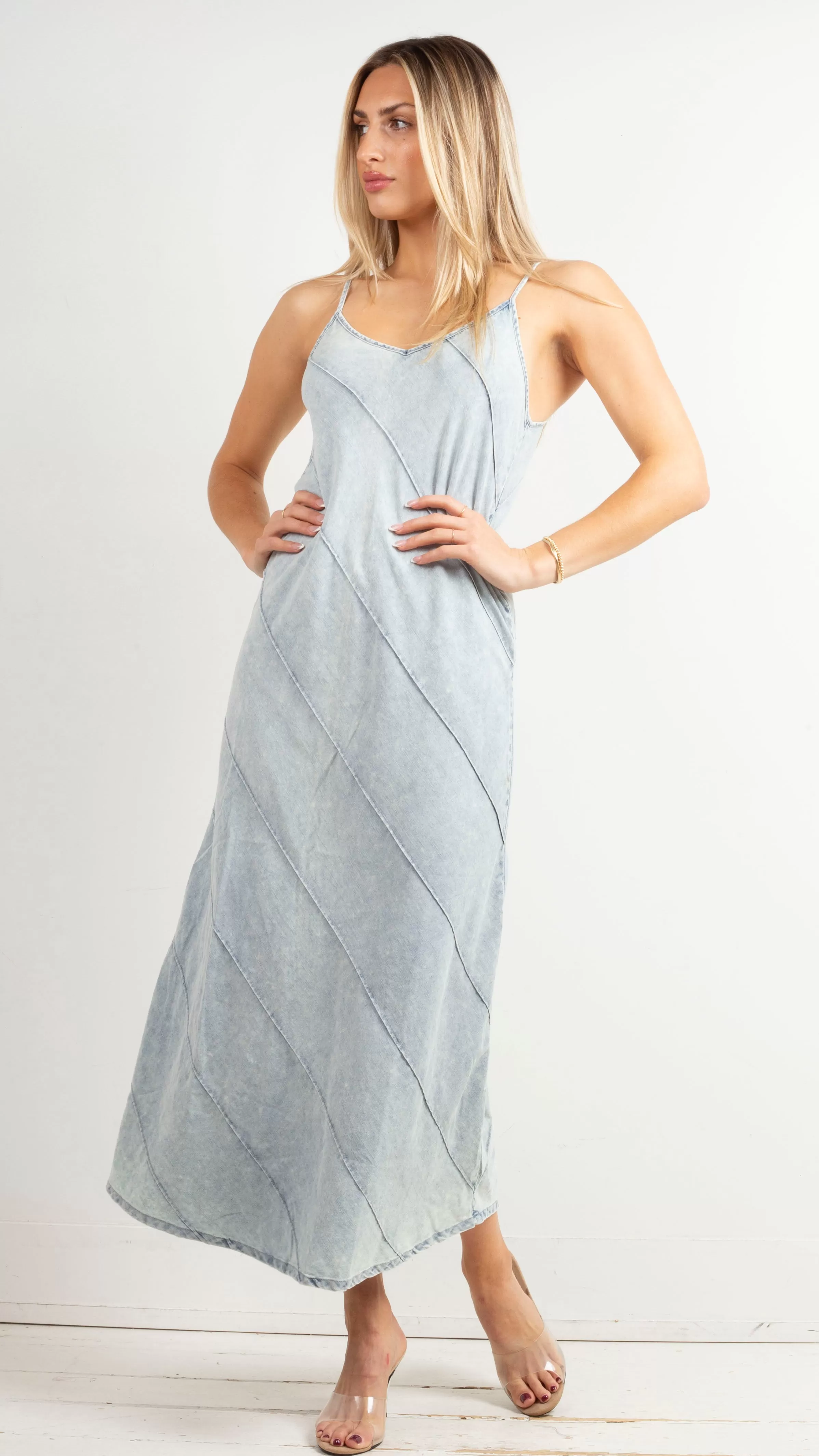 Scarlett Tank Maxi Dress - Light Denim