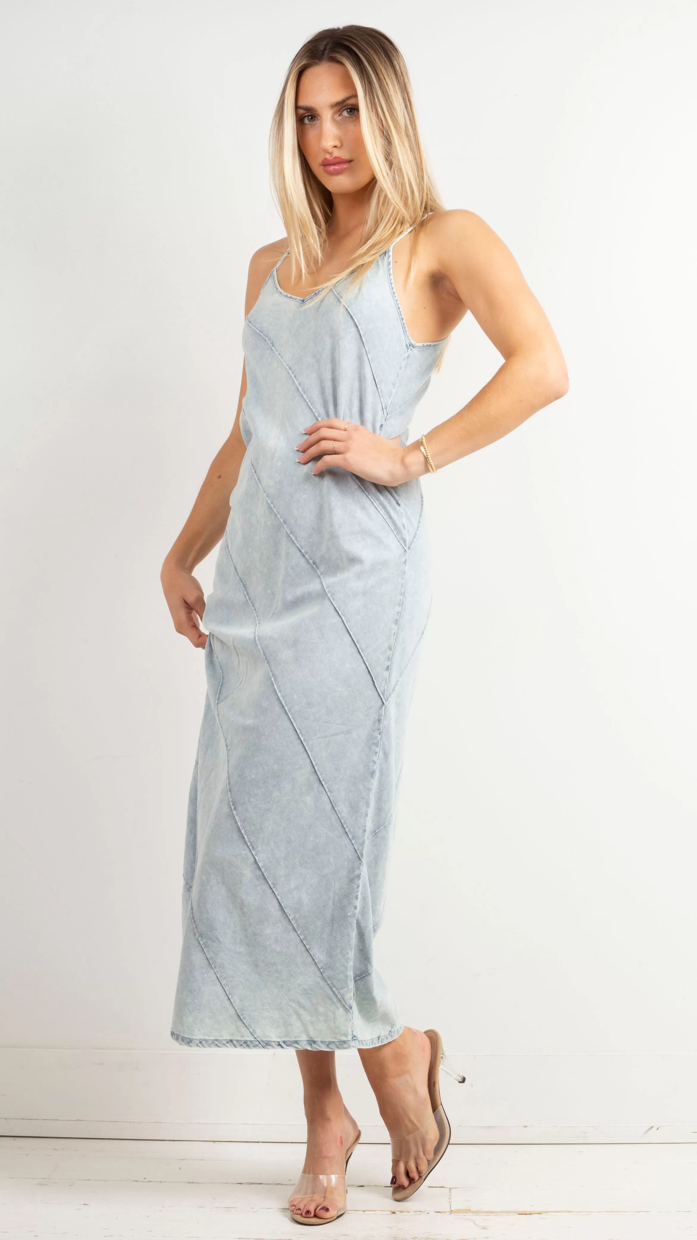 Scarlett Tank Maxi Dress - Light Denim