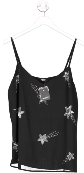 SimplyBe Black Star Sequin & Bead Hand Embellished Cami BNWT UK 20