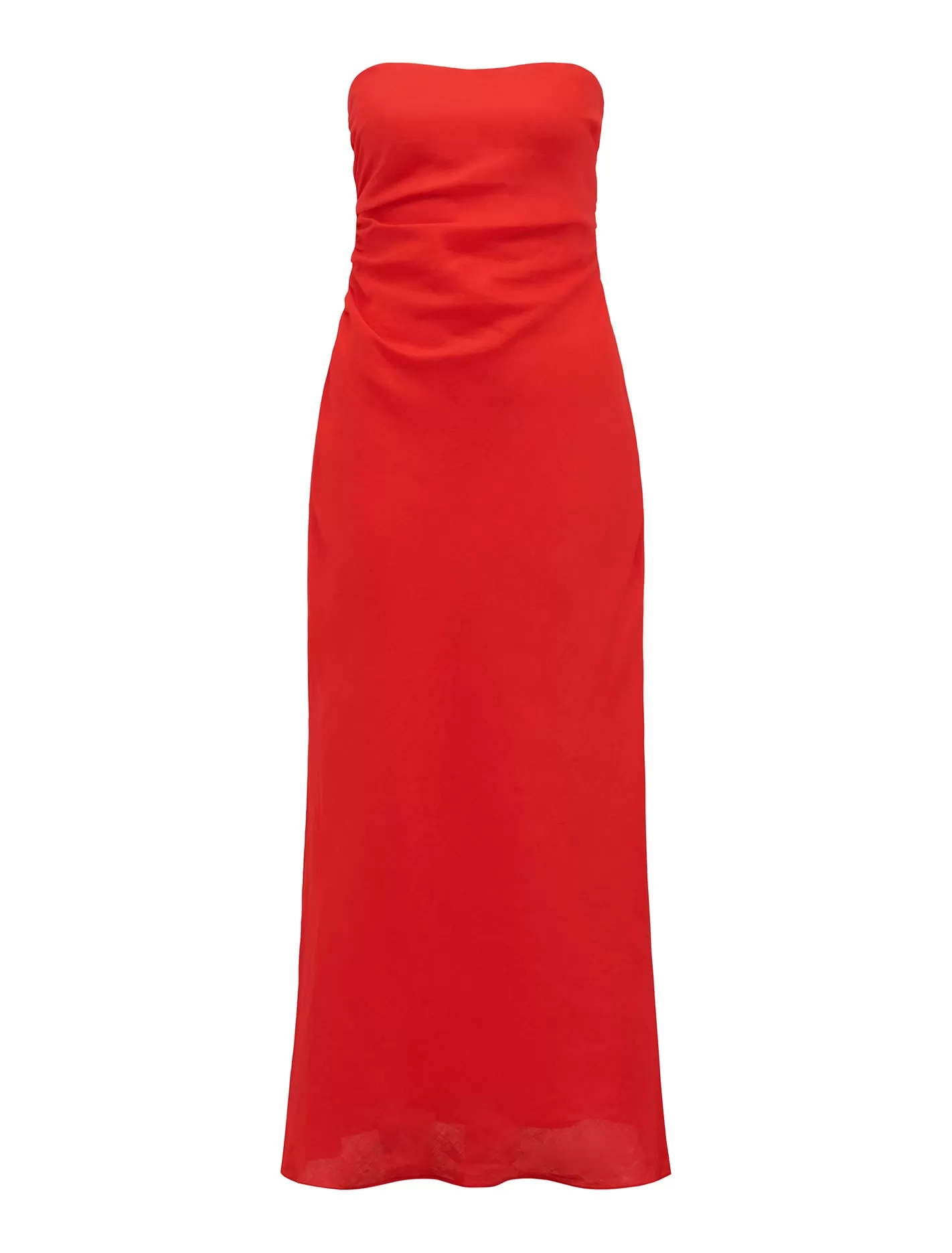 Stephanie Linen Strapless Midi Dress