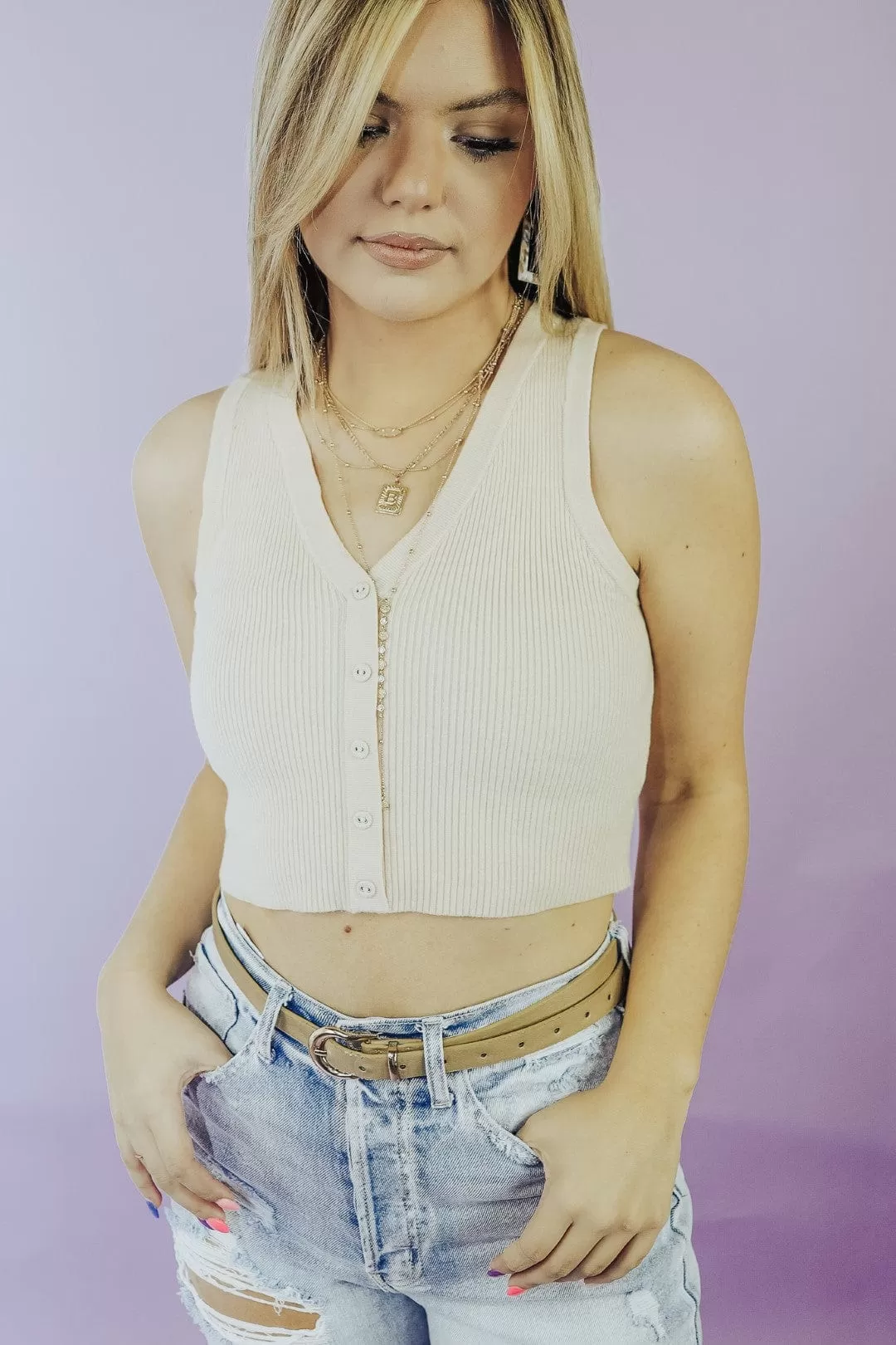 Taupe I'll Be There Crop Top