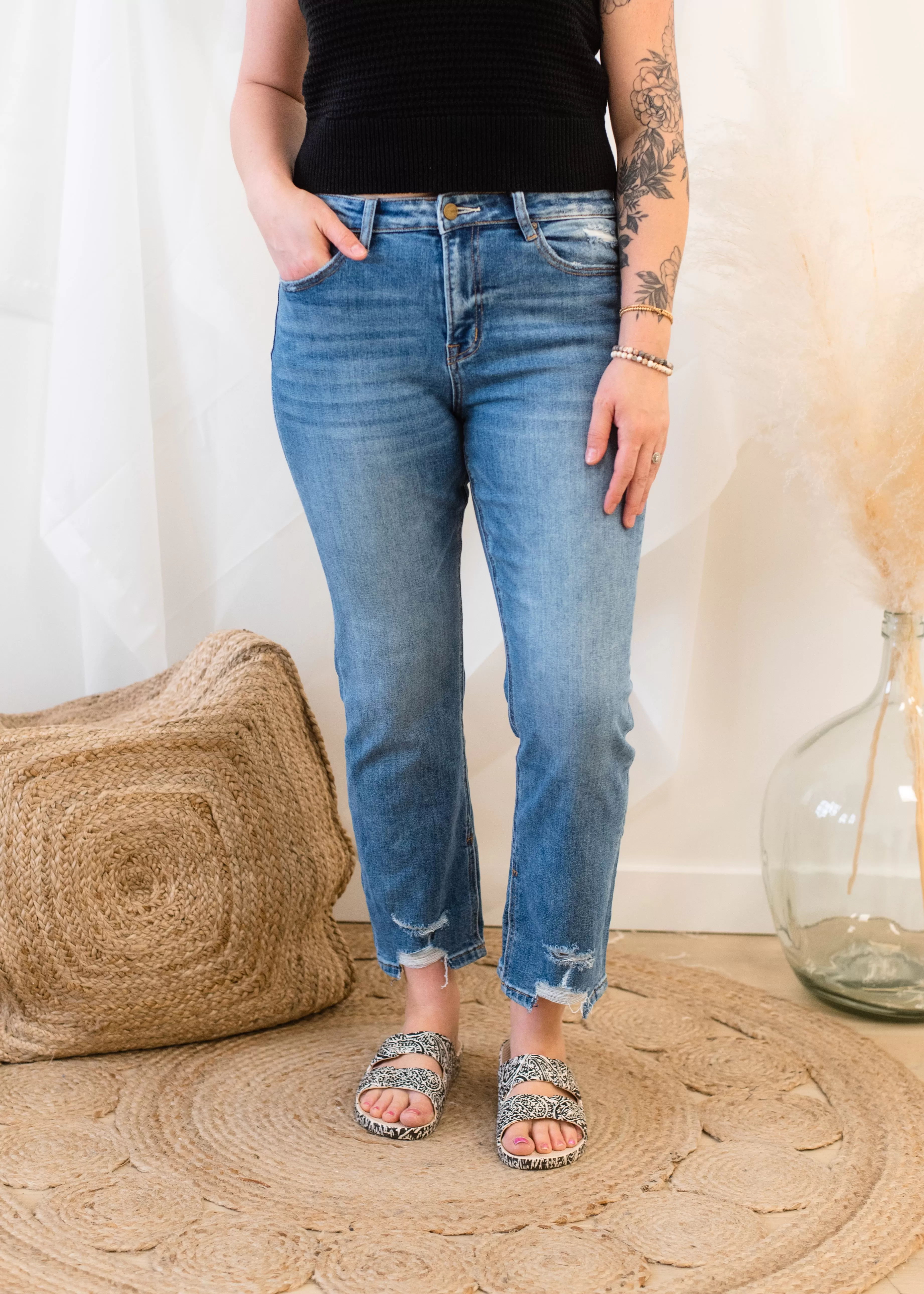 The 99 High Ankle Straight Jeans